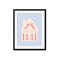 Picture of Blue Gingerbread House _GroupedProduct_Rectangle_Portrait_Framed_Matted_