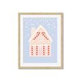 Picture of Blue Gingerbread House _GroupedProduct_Rectangle_Portrait_Framed_Matted_