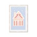 Picture of Blue Gingerbread House _GroupedProduct_Rectangle_Portrait_Framed_Matted_
