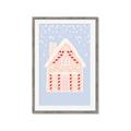 Picture of Blue Gingerbread House _GroupedProduct_Rectangle_Portrait_Framed_Matted_