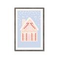 Picture of Blue Gingerbread House _GroupedProduct_Rectangle_Portrait_Framed_Matted_