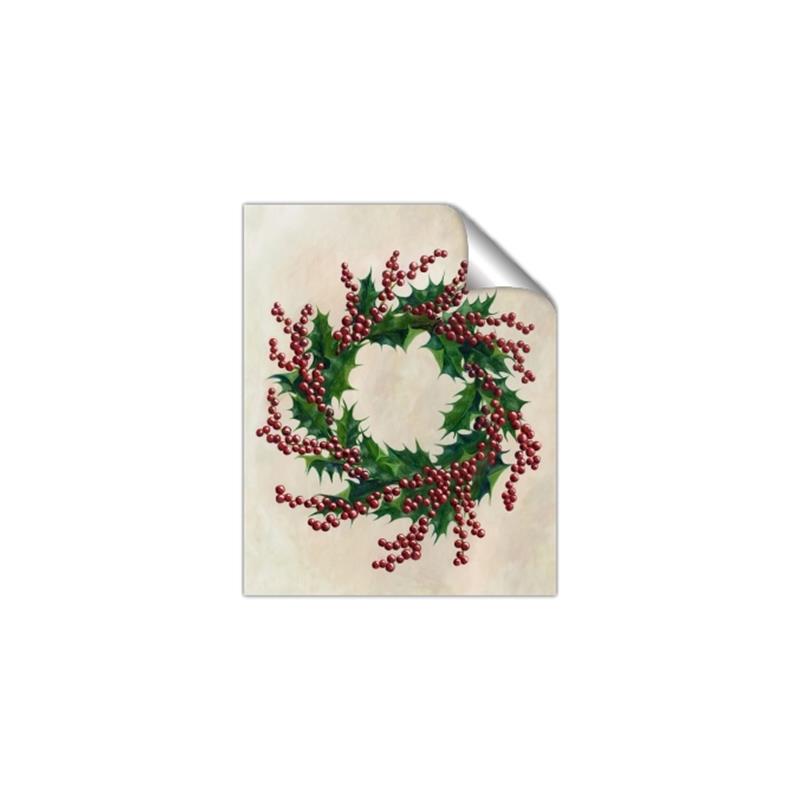 Picture of Holly Wreath _GroupedProduct_Rectangle_Portrait_Unframed_Print_Only_