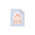 Picture of Blue Gingerbread House _GroupedProduct_Rectangle_Portrait_Unframed_Print_Only_