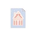 Picture of Blue Gingerbread House _GroupedProduct_Rectangle_Portrait_Unframed_Print_Only_