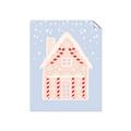 Picture of Blue Gingerbread House _GroupedProduct_Rectangle_Portrait_Unframed_Print_Only_