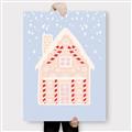 Picture of Blue Gingerbread House _GroupedProduct_Rectangle_Portrait_Canvas_