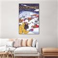 Picture of Christmas in Courchevel, France _GroupedProduct_Rectangle_Portrait_Canvas_Framed_