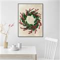 Picture of Holly Wreath _GroupedProduct_Rectangle_Portrait_Canvas_Framed_
