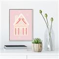 Picture of Pink Gingerbread House _GroupedProduct_Rectangle_Portrait_Canvas_Framed_