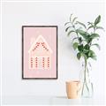Picture of Pink Gingerbread House _GroupedProduct_Rectangle_Portrait_Canvas_Framed_