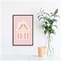 Picture of Pink Gingerbread House _GroupedProduct_Rectangle_Portrait_Canvas_Framed_