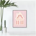 Picture of Pink Gingerbread House _GroupedProduct_Rectangle_Portrait_Canvas_Framed_