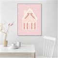 Picture of Pink Gingerbread House _GroupedProduct_Rectangle_Portrait_Canvas_Framed_
