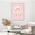 Picture of Pink Gingerbread House _GroupedProduct_Rectangle_Portrait_Canvas_Framed_