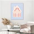 Picture of Blue Gingerbread House _GroupedProduct_Rectangle_Portrait_Canvas_Framed_