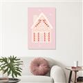 Picture of Pink Gingerbread House _GroupedProduct_Rectangle_Portrait_Unframed_Print_Only_