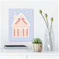 Picture of Blue Gingerbread House _GroupedProduct_Rectangle_Portrait_Unframed_Print_Only_