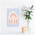 Picture of Blue Gingerbread House _GroupedProduct_Rectangle_Portrait_Unframed_Print_Only_