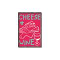 Picture of Cheese and Wine Typography Poster _GroupedProduct_Rectangle_Portrait_Canvas_Framed_