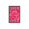 Picture of Cheese and Wine Typography Poster _GroupedProduct_Rectangle_Portrait_Canvas_Framed_