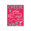 Picture of Cheese and Wine Typography Poster _GroupedProduct_Rectangle_Portrait_Canvas_Framed_