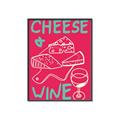 Picture of Cheese and Wine Typography Poster _GroupedProduct_Rectangle_Portrait_Canvas_Framed_