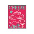 Picture of Cheese and Wine Typography Poster _GroupedProduct_Rectangle_Portrait_Canvas_Framed_