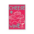 Picture of Cheese and Wine Typography Poster _GroupedProduct_Rectangle_Portrait_Canvas_Framed_