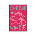 Picture of Cheese and Wine Typography Poster _GroupedProduct_Rectangle_Portrait_Canvas_Framed_