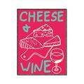 Picture of Cheese and Wine Typography Poster _GroupedProduct_Rectangle_Portrait_Canvas_Framed_