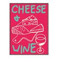 Picture of Cheese and Wine Typography Poster _GroupedProduct_Rectangle_Portrait_Canvas_Framed_
