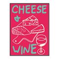 Picture of Cheese and Wine Typography Poster _GroupedProduct_Rectangle_Portrait_Canvas_Framed_
