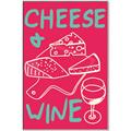 Picture of Cheese and Wine Typography Poster _GroupedProduct_Rectangle_Portrait_Canvas_Framed_