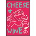 Picture of Cheese and Wine Typography Poster _GroupedProduct_Rectangle_Portrait_Canvas_Framed_