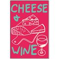 Picture of Cheese and Wine Typography Poster _GroupedProduct_Rectangle_Portrait_Canvas_Framed_