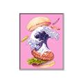 Picture of kanagawa burger _GroupedProduct_Rectangle_Portrait_Canvas_Framed_