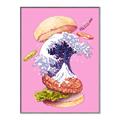 Picture of kanagawa burger _GroupedProduct_Rectangle_Portrait_Canvas_Framed_