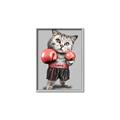 Picture of Boxing cat _GroupedProduct_Rectangle_Portrait_Canvas_Framed_