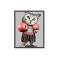 Picture of Boxing cat _GroupedProduct_Rectangle_Portrait_Canvas_Framed_