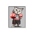 Picture of Boxing cat _GroupedProduct_Rectangle_Portrait_Canvas_Framed_