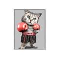 Picture of Boxing cat _GroupedProduct_Rectangle_Portrait_Canvas_Framed_