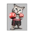 Picture of Boxing cat _GroupedProduct_Rectangle_Portrait_Canvas_Framed_