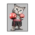 Picture of Boxing cat _GroupedProduct_Rectangle_Portrait_Canvas_Framed_