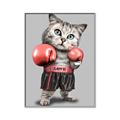 Picture of Boxing cat _GroupedProduct_Rectangle_Portrait_Canvas_Framed_