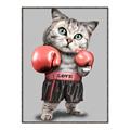 Picture of Boxing cat _GroupedProduct_Rectangle_Portrait_Canvas_Framed_