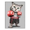 Picture of Boxing cat _GroupedProduct_Rectangle_Portrait_Canvas_Framed_