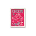 Picture of Cheese and Wine Typography Poster _GroupedProduct_Rectangle_Portrait_Framed_Matted_