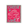 Picture of Cheese and Wine Typography Poster _GroupedProduct_Rectangle_Portrait_Framed_Matted_