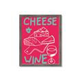 Picture of Cheese and Wine Typography Poster _GroupedProduct_Rectangle_Portrait_Framed_Matted_