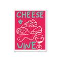 Picture of Cheese and Wine Typography Poster _GroupedProduct_Rectangle_Portrait_Framed_Matted_